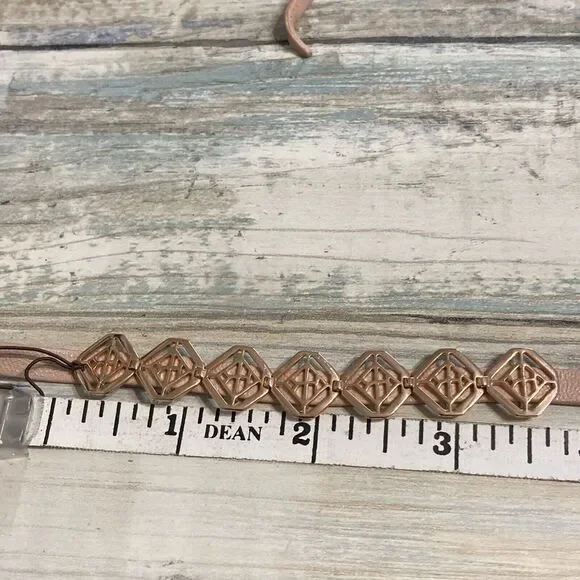 Henri Bendel Wrap Choker Necklace NWT MSRP 98.00 Tan  Leather‎ Gold Tone Pendant - Picture 10 of 10